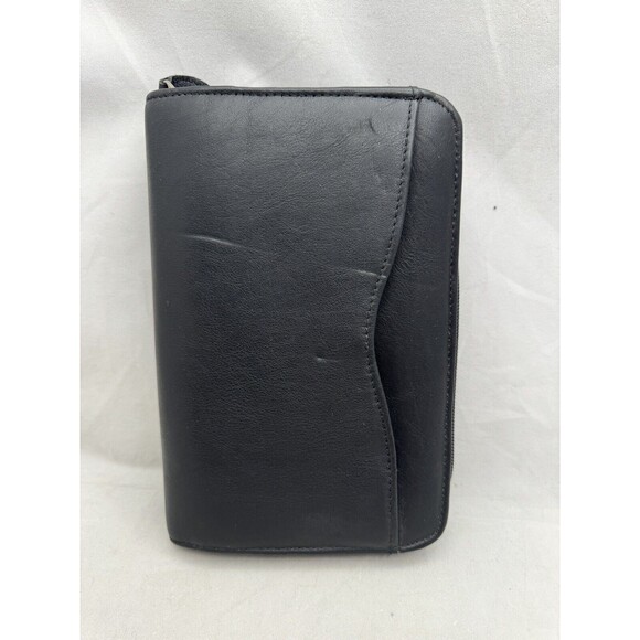 Vintage 2001 Day Timer Black Personal Organizer System 6 Ring Binder Zip - Picture 1 of 14
